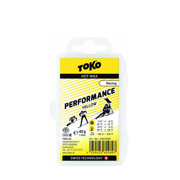 TOKO トコ ワックス Racing Performance イエロー 40g / 5501028 PFC FREE 固形 スキー スノーボード スノボ