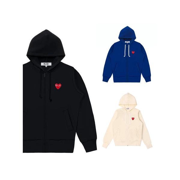 プレイ コム デ ギャルソン スウェットパーカー PLAY COMME des GARCONS 赤ハ...