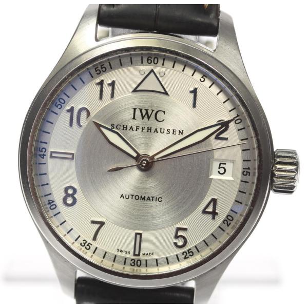 IWC スピットファイア 自動巻き時計 機械式 シルバー ホワイト文字盤