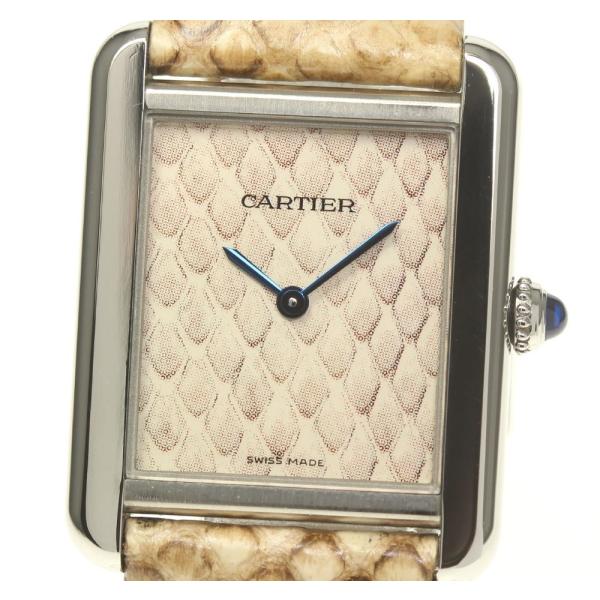 【希少】【美品】カルティエ CARTIERタンクソロ SM パイソン柄 クォーツ カルティエ / CARTIER タンク ソロ SM W5200020 パイソン柄
