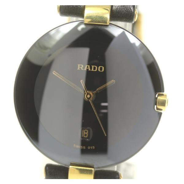 稼働品RADO ラドー 129.3575.4 デイト 黒文字盤腕時計 クォーツ 稼働品RADO ラドー 129.3575.4 デイト 黒文字盤腕時計 クォーツ