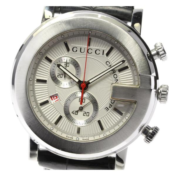 GUCCI ※ベルト訳あり品【GUCCI】グッチ Gフェイス デイト クロノグラフ