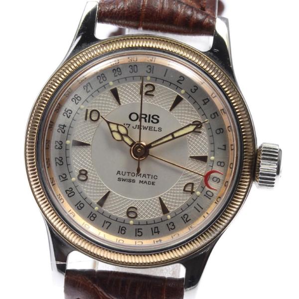 ORIS　ポインターデイト　手巻き時計 腕時計 稼働 オリス ORIS AT 自動巻き ポインターデイト SS 裏
