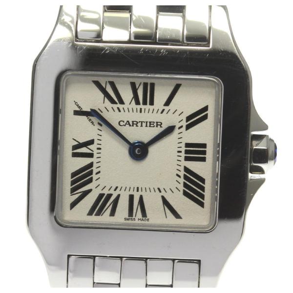 カルティエ サントスドゥモワゼル W25064Z5アフターダイヤ Cartier（カルティエ） ☆良品【CARTIER】カルティエ サントスドゥモワ