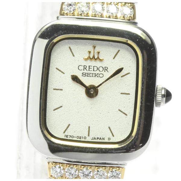 セイコークレドール1E70-5130ダイヤ付き SEIKO セイコー 1E70-5130 クレドール スクエアフェイス