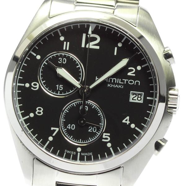 【美品】ハミルトン／カーキ パイロット クロノグラフ H765120／QZ 美品】ハミルトン／カーキ パイロット クロノグラフ H765120／QZ