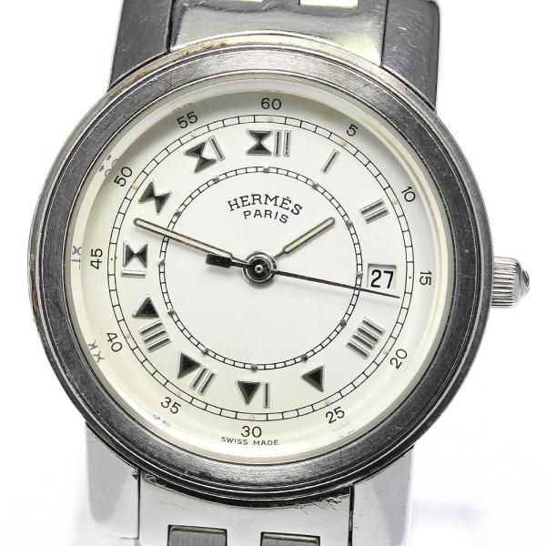エルメス キャリック CA1.210 ホワイト デイト レディース 時計 美品 HERMES 【HERMES】エルメス キャリック デイト CA1.210 クォーツ