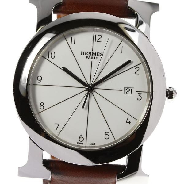 HERMES ☆良品【HERMES】エルメス Hウォッチ ロンド デイト HR1.710  