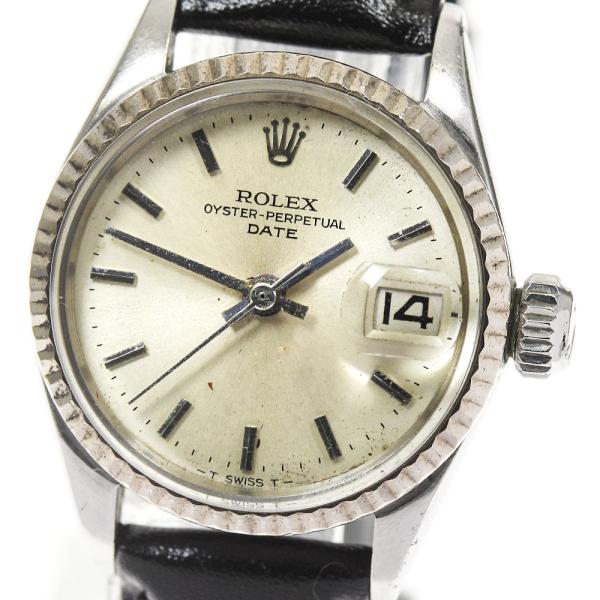 ロレックス ROLEX 6517 オイスターパーペチュアル デイト Cal.1161 WGベゼル 自動巻き レディース _915016 ロレックス ROLEX 6517 オイスターパーペチュアル デイト Cal.1161 WG