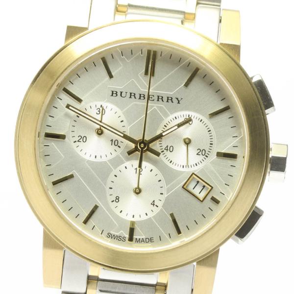 稼働品 BURBERRY バーバリー 腕時計 クロノグラフ デイト 箱付き 
