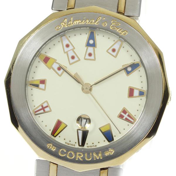 【CORUM】コルム アドミラルズカップ デイト 99.810.21V-52 クォーツ メンズ【ev10】 CORUM（コルム） ☆良品【CORUM】コルム アドミラルズカップ 99.810