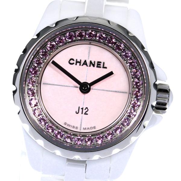 シャネル CHANEL H5512 J12 XS ピンクサファイア 白セラミック 1200本限定 クォーツ レディース 保証書付き_864850 CHANEL（シャネル） CHANEL H5512 J12 XS ピンクサファイア 白