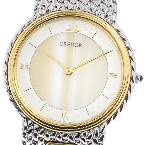 や*と様 セイコー　クレドール　5A74-0240　クォーツ　18KTベゼル　腕 SEIKO（セイコー） SEIKO 5A74-0240 クレドール クォーツ メンズ