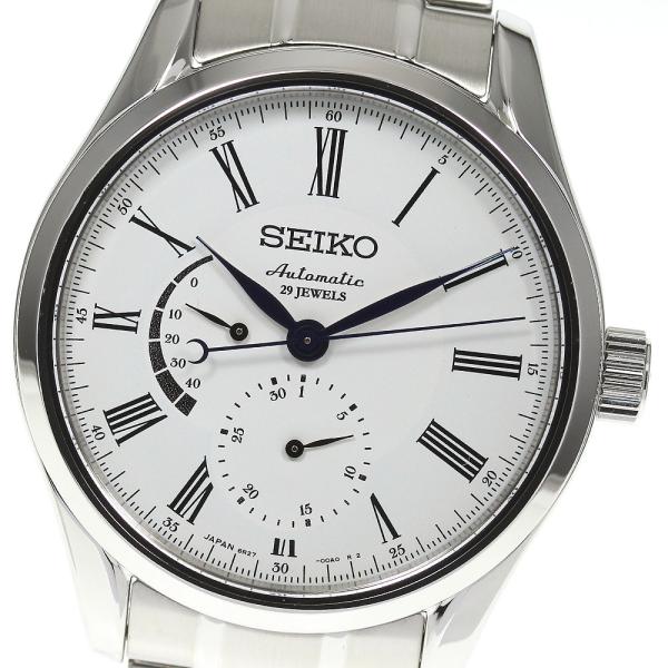 【SEIKO】セイコー プレザージュ デイト パワーリザーブ 琺瑯ダイヤル SARW011/6R27-00F0 自動巻き メンズ