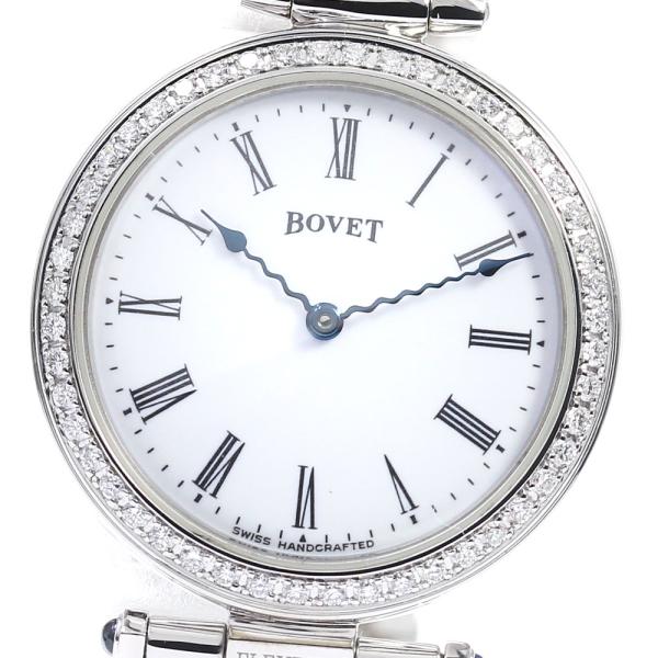 ☆美品 【BOVET】ボヴェ フルリエ K18WG ダイヤベゼル ラグダイヤ D401.1 クォーツ レディース_712845 closer0510_712845