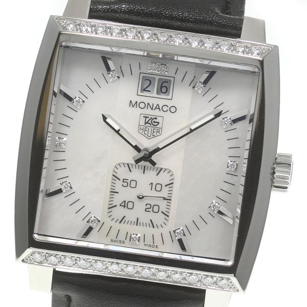タグホイヤー TAG HEUER WAW1313 モナコ グランドデイト ダイヤベゼル 13P クォーツ レディース 保証書付き_939207 closer0510_723480