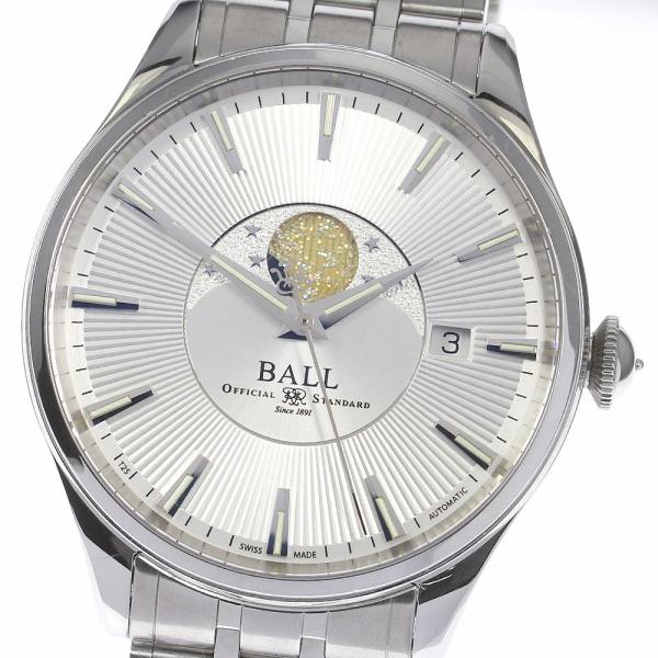 ボールウォッチ NM3082D-SJ-SL トレインマスター ムーンフェイズ ☆箱付き【BALLWATCH】ボールウォッチ トレインマスター ムーン