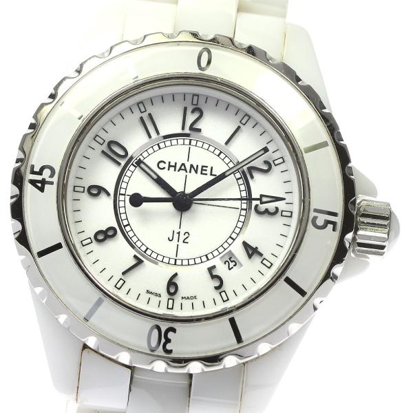 シャネル J12 33mmセラミック H0968 セラミック クォーツ CHANEL シャネル J12 33MM H0968 白セラミック デイト クォーツ