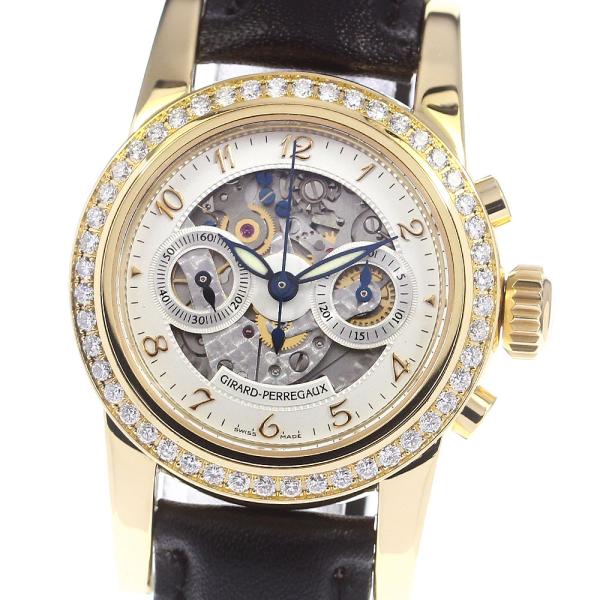 ジラール・ペルゴ GIRARD-PERREGAUX 8046 K18YG ダイヤベゼル クロノ 