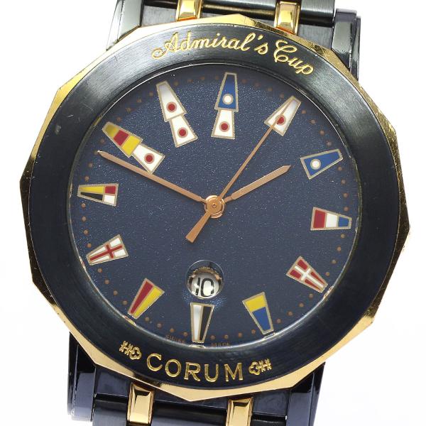 稼働CORUM Admiral's Cup 99.430.34 V585正規品 CORUM コルム 99.430.34.V585 アドミラルズカップ ガンブルー クォーツ