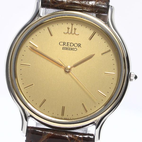 SEIKO CREDORクレドールクォーツ8J81-6B00 Excellent condition Seiko Credor 8J81-6B00 K18 bezel men's watch