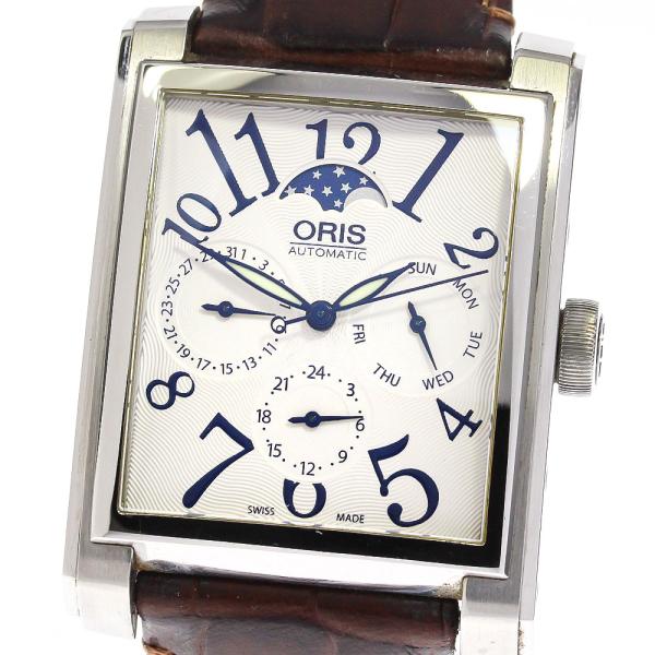 オリス ORIS 7658 レクタンギュラー ムーンフェイズ 自動巻き メンズ 良品 _759212...