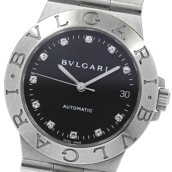 ブルガリ BVLGARI LCV35S ディアゴノ 11Pダイヤ デイト 自動巻き メンズ _761...