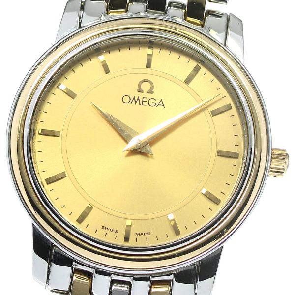 オメガ OMEGA 4375.15 デビル 16P ダイヤベゼル YGコンビ クォーツ レディース _950668 OMEGA（オメガ） コンステレーション ダイヤベゼル SS ピンクシェル