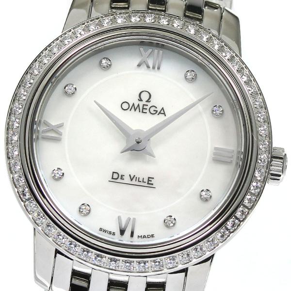 オメガ OMEGA 424.20.24.60.55.001 デビル プレステージ 8Pダイヤ クォーツ レディース 美品 _935950 OMEGA - オメガ OMEGA 424.20.24.60.55.001 デビル プレステージ 8P