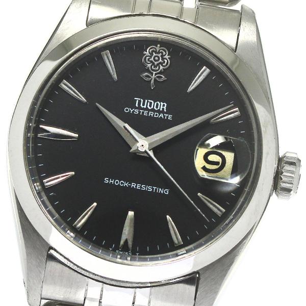 TUDOR チュードル チューダー オイスターデイト コバラ ブラック文字盤 SS 手巻き 腕時計 7939 closer0510_772616