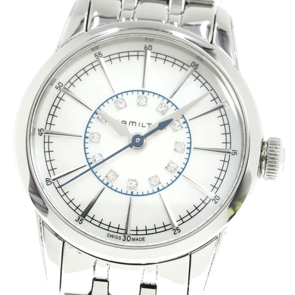 極美品 HAMILTON H403110 レイルロード 12Pダイヤ クォーツ closer0510_790682
