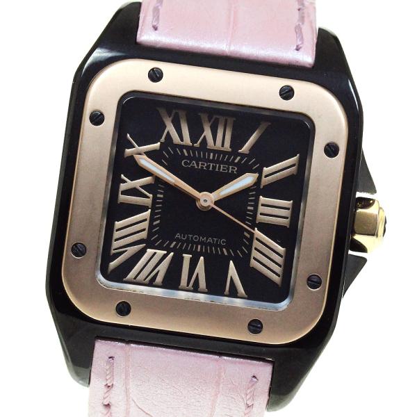 カルティエ CARTIER W2020007 サントス100 MM K18PGベゼル 自動巻き ボーイズ _920149 Cartier（カルティエ） CARTIER W2020007 サントス100 MM K18PGベゼル