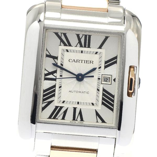 カルティエ CARTIER W5310007 タンクアングレーズLM PGコンビ デイト 自動巻き ボーイズ _816723 Cartier（カルティエ） CARTIER W5310007 タンクアングレーズLM PG