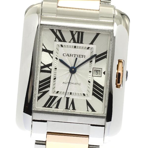 カルティエ CARTIER W5310037 タンクアングレーズLM デイト 自動巻き メンズ 美品 _816727 Cartier（カルティエ） CARTIER W5310037 タンクアングレーズLM デイト