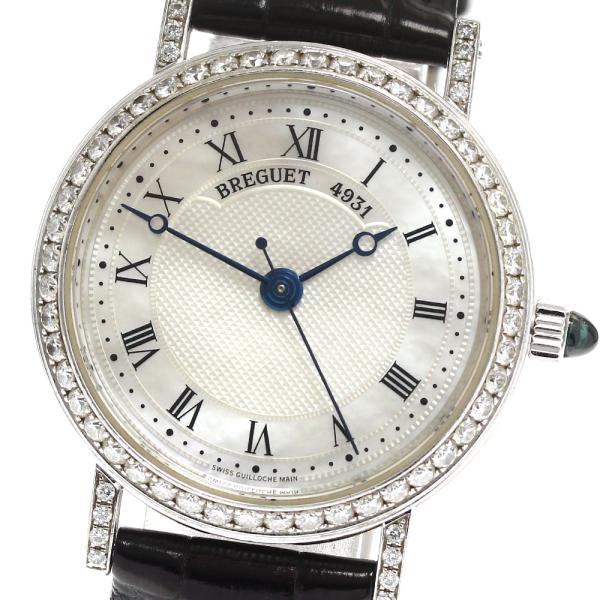 ブレゲ Breguet 8068 クラシック K18WG ダイヤベゼル 自動巻き レディース _819619