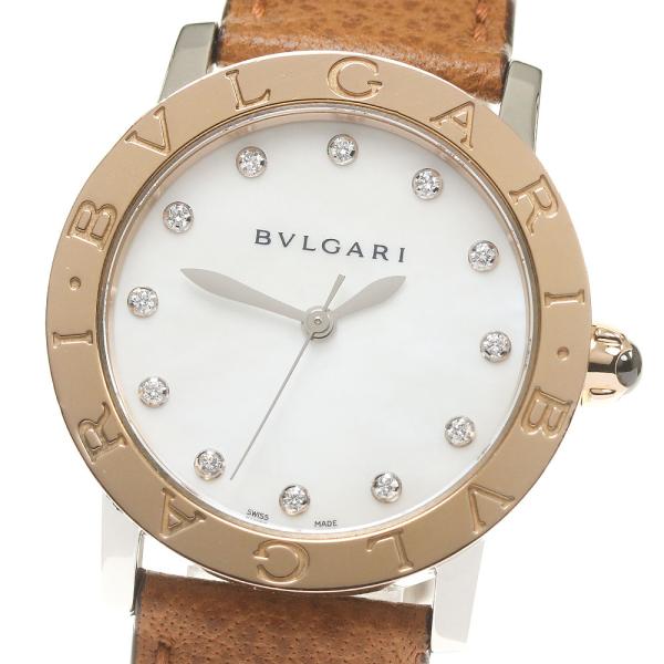 ブルガリ BVLGARI BBLP33SG ブルガリブルガリ K18YPGベゼル 12Pダイヤ 自動巻き ボーイズ 箱・保証書付き_822889【ev10】 BVLGARI（ブルガリ） BVLGARI BBLP33SG ブルガリブルガリ K18YPGベゼル