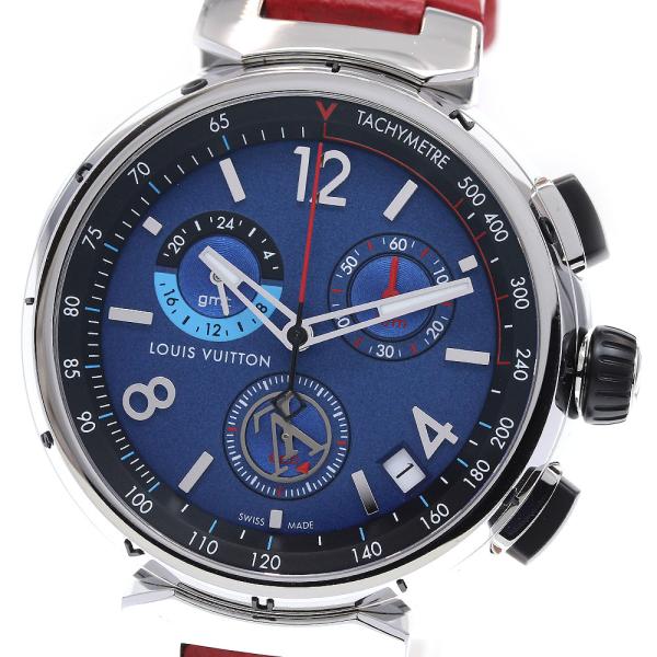 ルイ・ヴィトン LOUIS VUITTON QA153 タンブール アウトドア クロノグラフ GMT クォーツ メンズ 良品 _826230 LOUIS VUITTON（ルイ・ヴィトン） LOUIS VUITTON QA153 タンブール