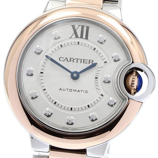 カルティエ CARTIER W3BB0006 バロンブルー 33mm 11Pダイヤ 自動巻き レディース 良品 保証書付き_826798 closer0510_826798