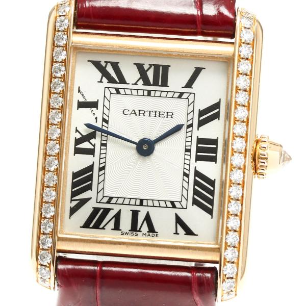 カルティエ CARTIER WJTA0010 タンク ルイ SM K18PG サイドダイヤ 手巻き レディース _808809 Cartier（カルティエ） CARTIER WJTA0010 タンク ルイ SM K18PG サイド