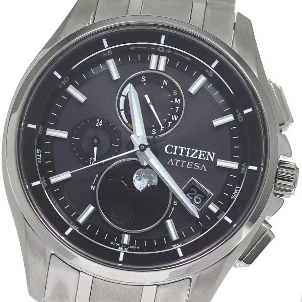 CITIZEN(シチズン) 腕時計 ATTESA(アテッサ) H874-005HK01 メンズ チタン/クロノグラフ/エコドライブ/ムーンフェイズ/電波 ダークグレー closer0510_830506