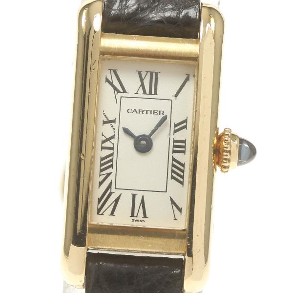Cartier(カルティエ) 腕時計 タンクアロンジェ W1501756 レディース K18YG/アリゲーターベルト 白 Cartier（カルティエ） CARTIER W1501756 タンクアロンジェ K18YG