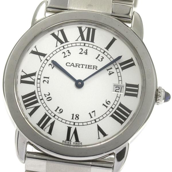 Cartier カルティエ ロンドソロ LM W6701005 メンズ カルティエ ロンドソロ LM W6701005 シルバー メンズ 時計 【中古