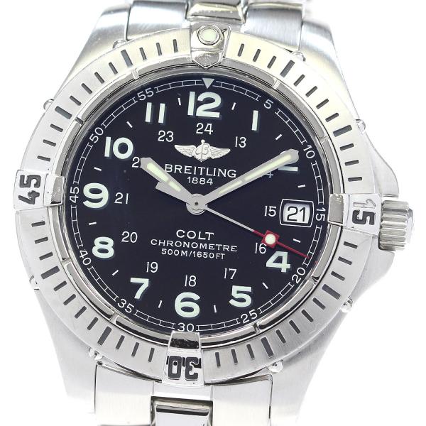 美品★ブライトリング コルト A74350 グレー文字盤 稼働 1コマ有 ブライトリング（BREITLING） BREITLING A74350 コルト デイト