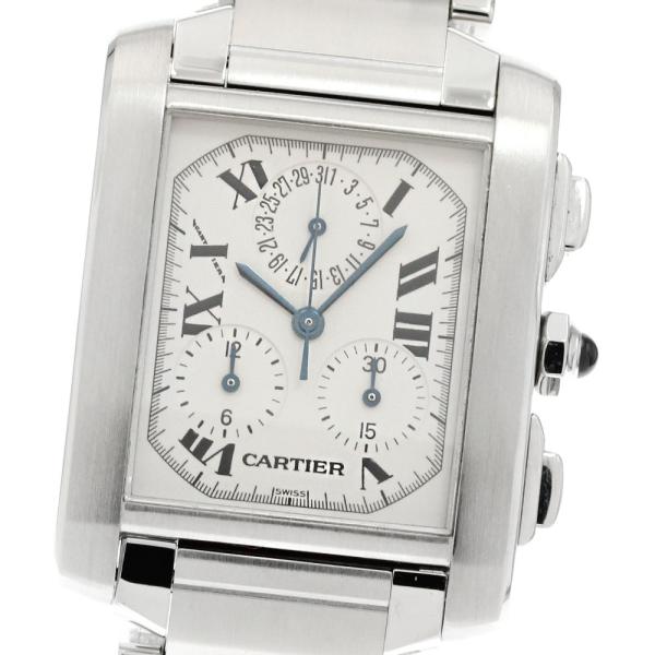 ☆美品 【CARTIER】カルティエ タンクフランセーズ クロノリフレックスLM W51001Q3 クォーツ メンズ_720168【ev10】 Cartier（カルティエ） ジャンク CARTIER W51001Q3 タンクフランセーズ