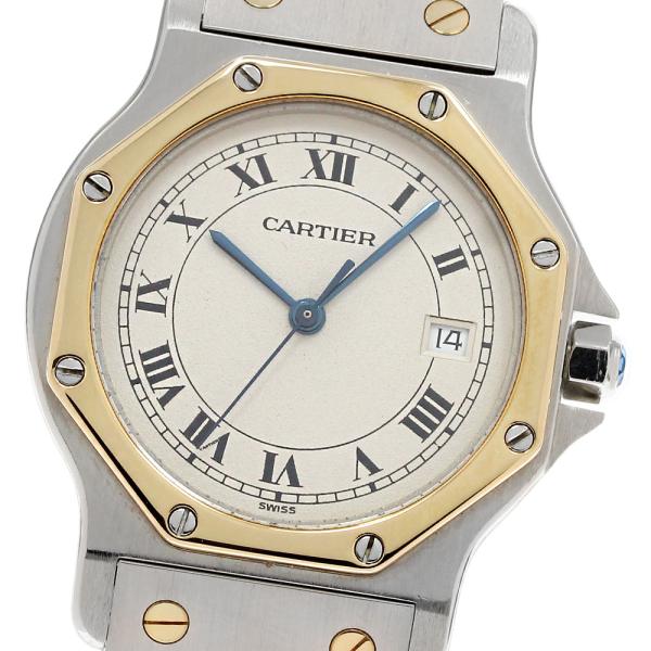 極美品　カルティエ サントスオクタゴン LM W2001583 クォーツ コンビ closer0510_841324