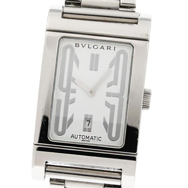 BVLGARI ブルガリ レッタンゴロ RT45S ブラック デイト 自動巻き BVLGARI 訳あり ブルガリ RT45S レッタンゴロ デイト 自動巻き