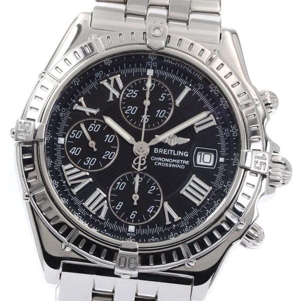 ブライトリング BREITLING A13355 クロスウィンド クロノグラフ デイト 自動巻き メンズ 箱・保証書付き_874387【ev15】 ブライトリング（BREITLING） BREITLING A13355 クロスウィンド クロノ