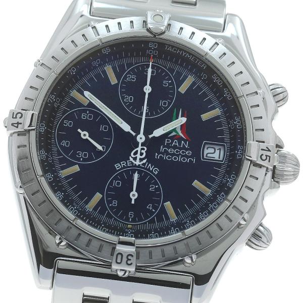 内部点検済 BREITLING ブライトリング クロノマット フレッチェトリコローリ 世界4000本限定 A13050.1 クロノグラフ 100m防水 デイト 黄 イエロー SS ステンレス メンズ 自動巻き【6ヶ月保証】【腕時計】【中古】 ブライトリング（BREITLING） BREITLING A13050.1 クロノマット