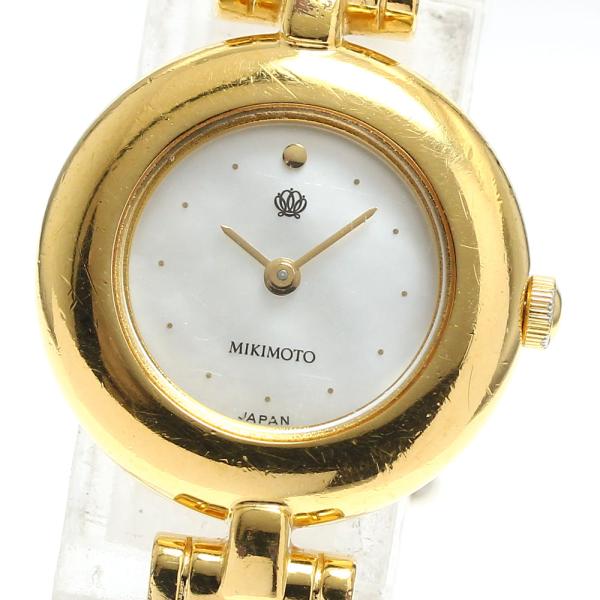 【美品】ミキモトJAL ゴールド パール クォーツ時計　4n20-0941 稼動 MIKIMOTO ミキモト 4N20-0941 2重パールウォッチ JAL限定