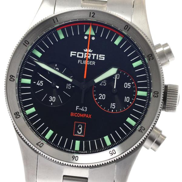 フォルティス FORTIS F424.0004 F-43 フリーガー デイデイト 自動巻き メンズ 極美品 箱付き_892408【ev10】 FORTIS（フォルティス） FORTIS F424.0004 F-43 フリーガー デイデイト